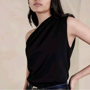 Banana Republic one shoulder black top